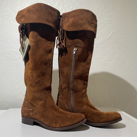 Frye Shoes - NWT Womens Frye Brown Suede Molly Tassel Over the Knee Boots  7.5 Excellent